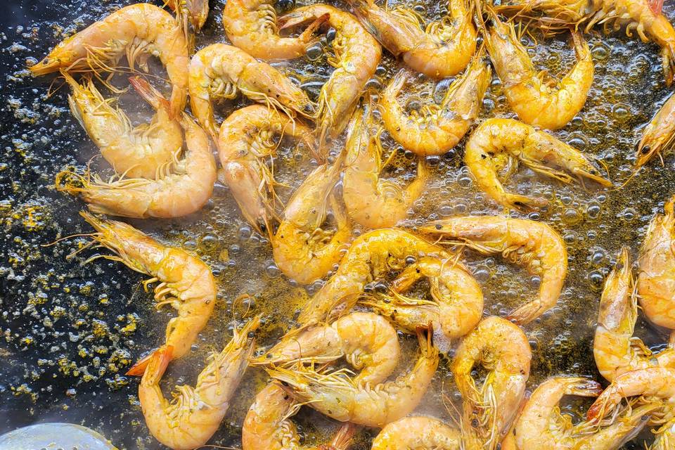 Prawns sizzling