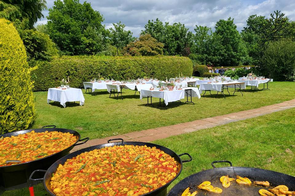 Paella on a sunny day