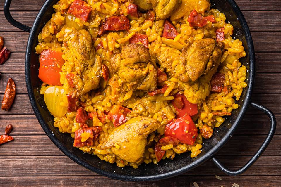 Chicken & chorizo paella