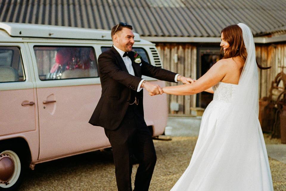 Couple with caravan -35mm film