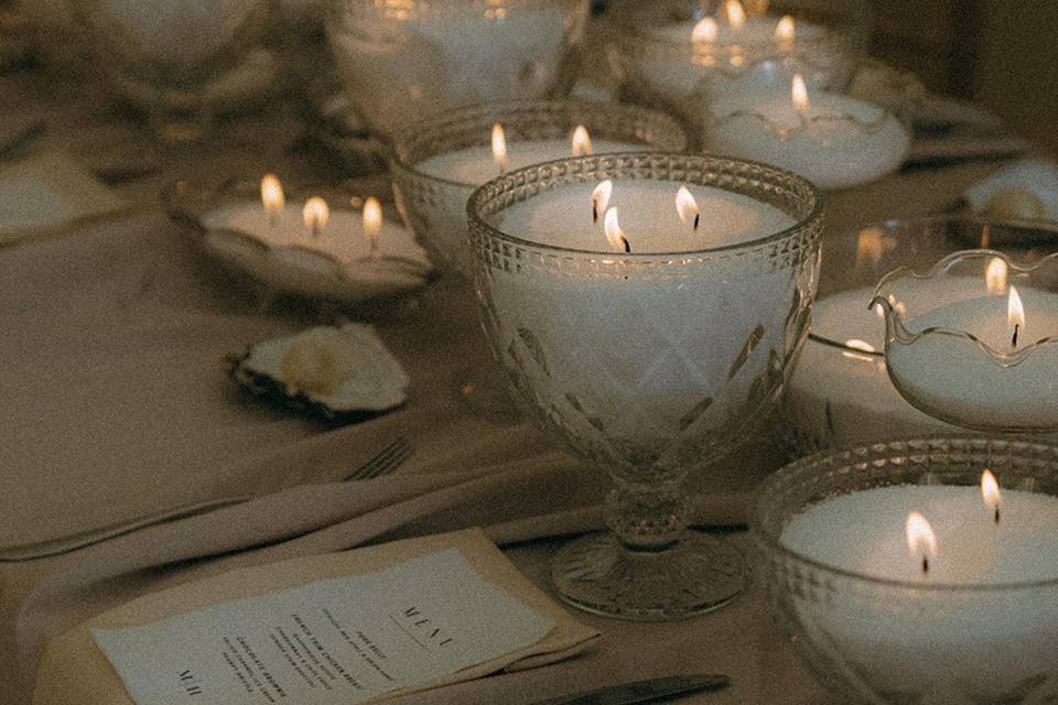 Wedding table set up
