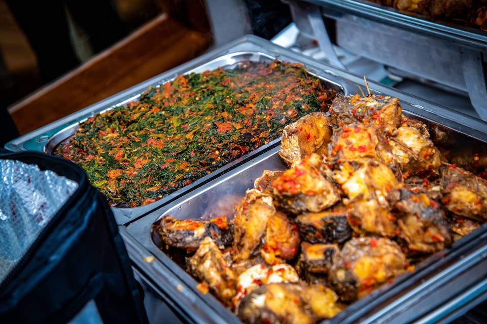 Fried Fish and Efo riro