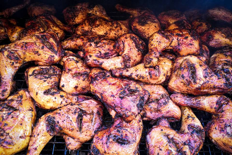 Charcoal grilled chicken