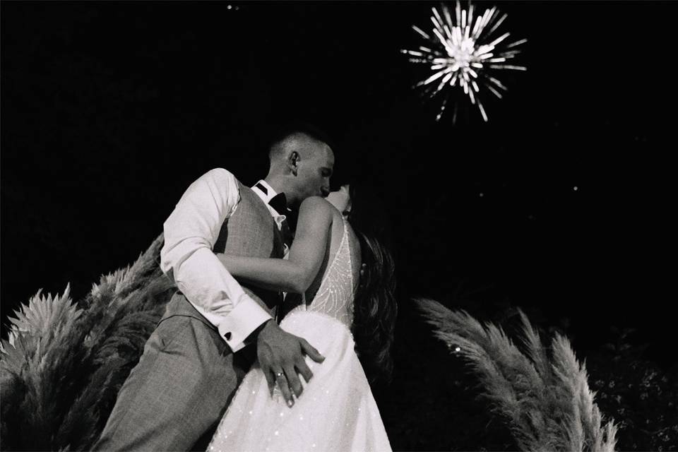 Fireworks on the wedding