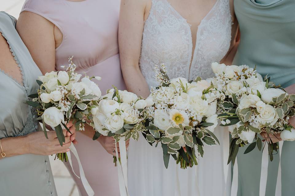 Bouquets all in a row