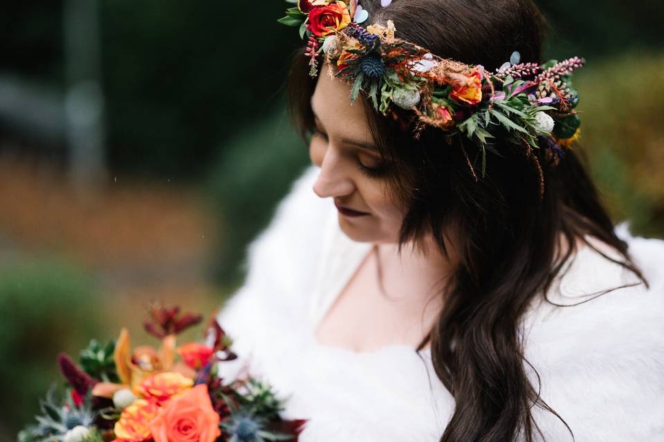 Becky in her flower crown