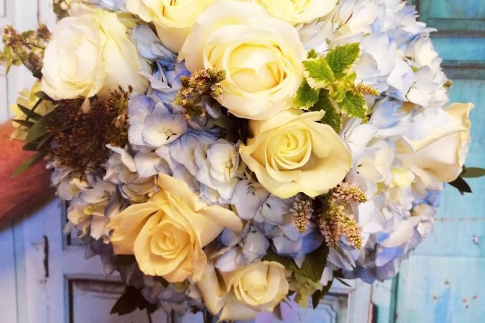 Blue Hydrangea posy