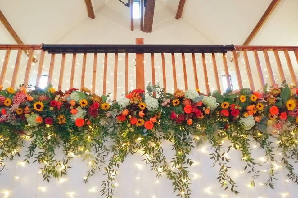 Barn decoration for a lovely Autumn wedding