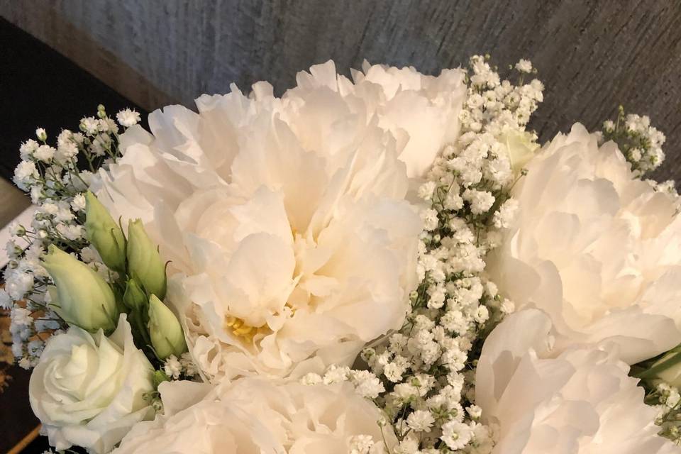 Peony & gypsophilia