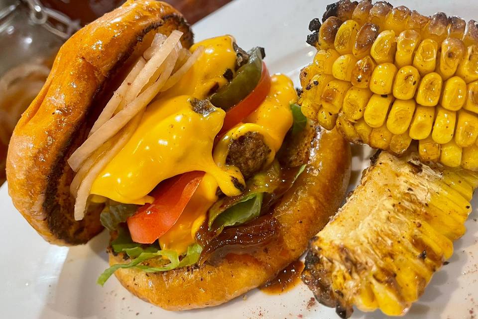 Burgers and Sweetcorn