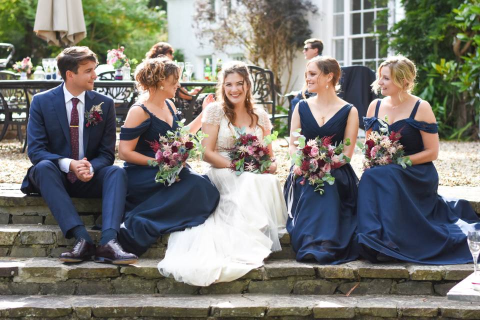 Bride and bridesmaids