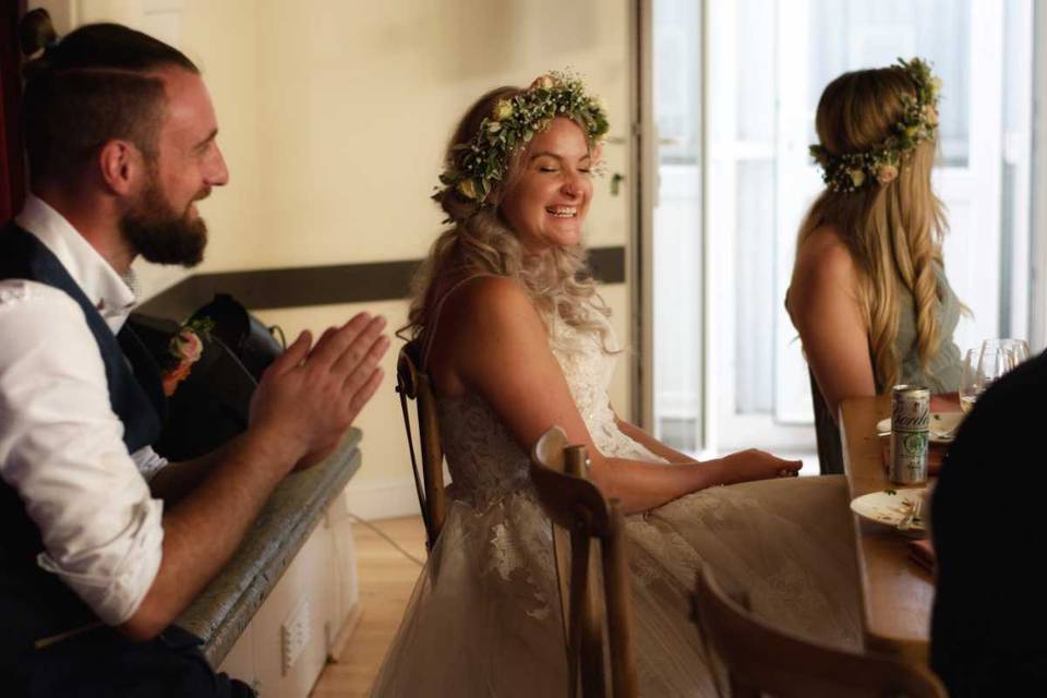 Bride with flower crown