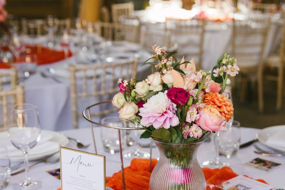 Bridesmaids flowers in vase
