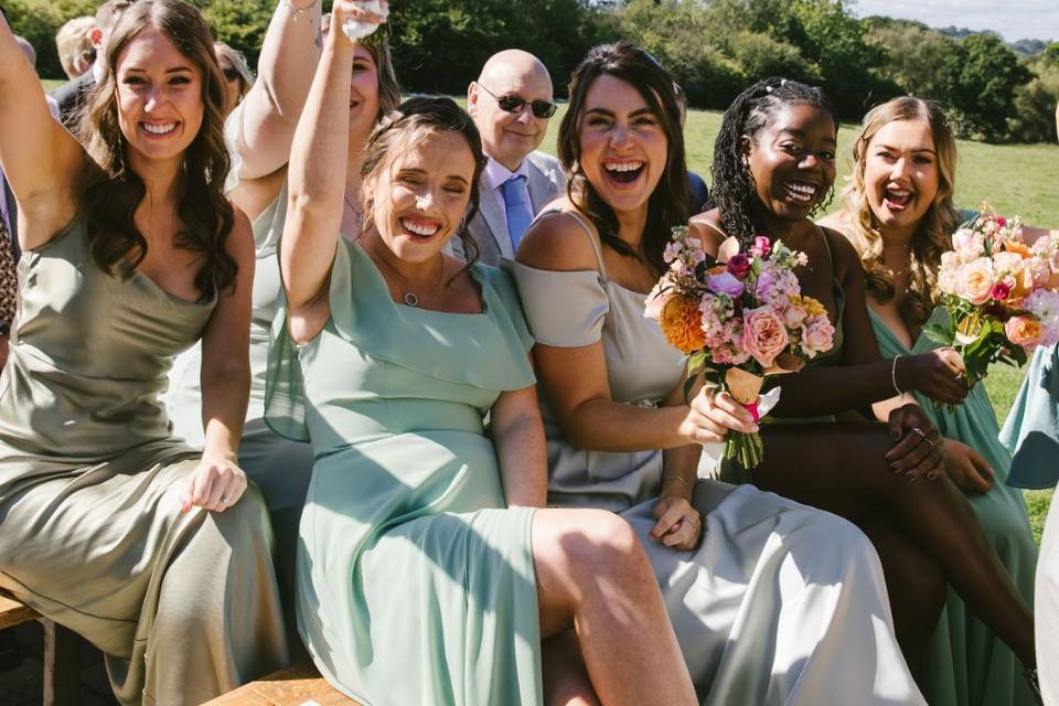Guests photo with flowers