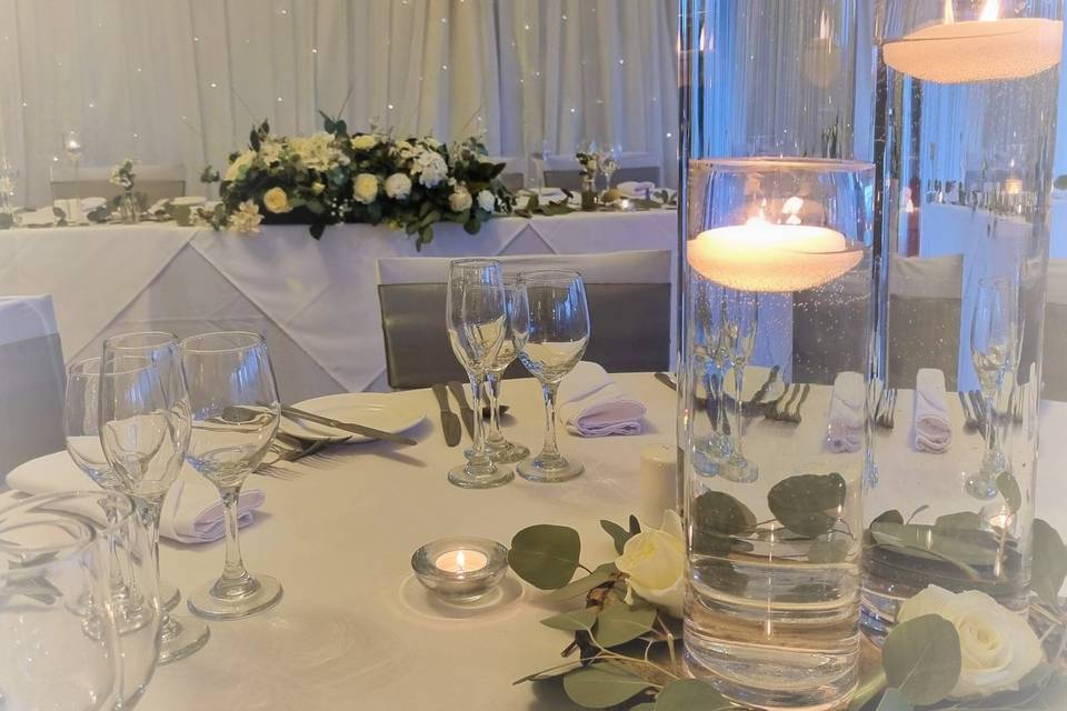 Top table and candles