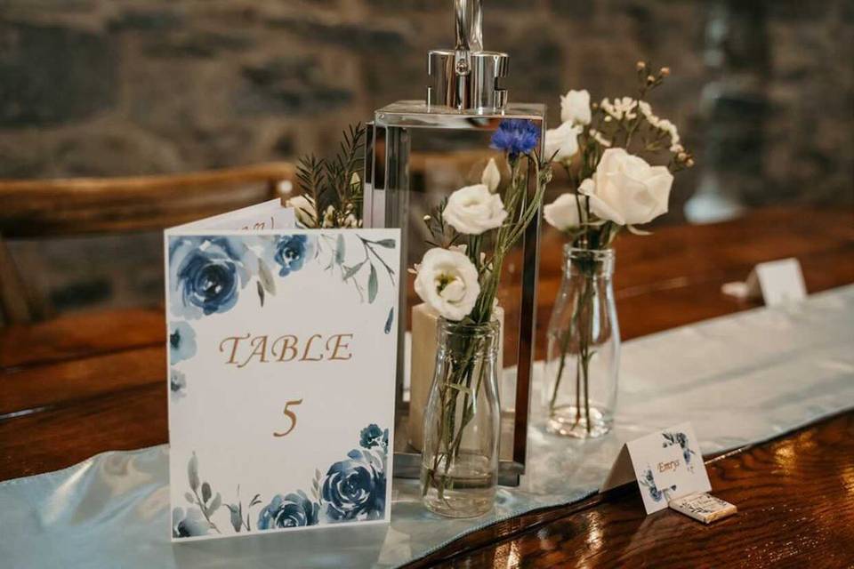 Table numbers / menu