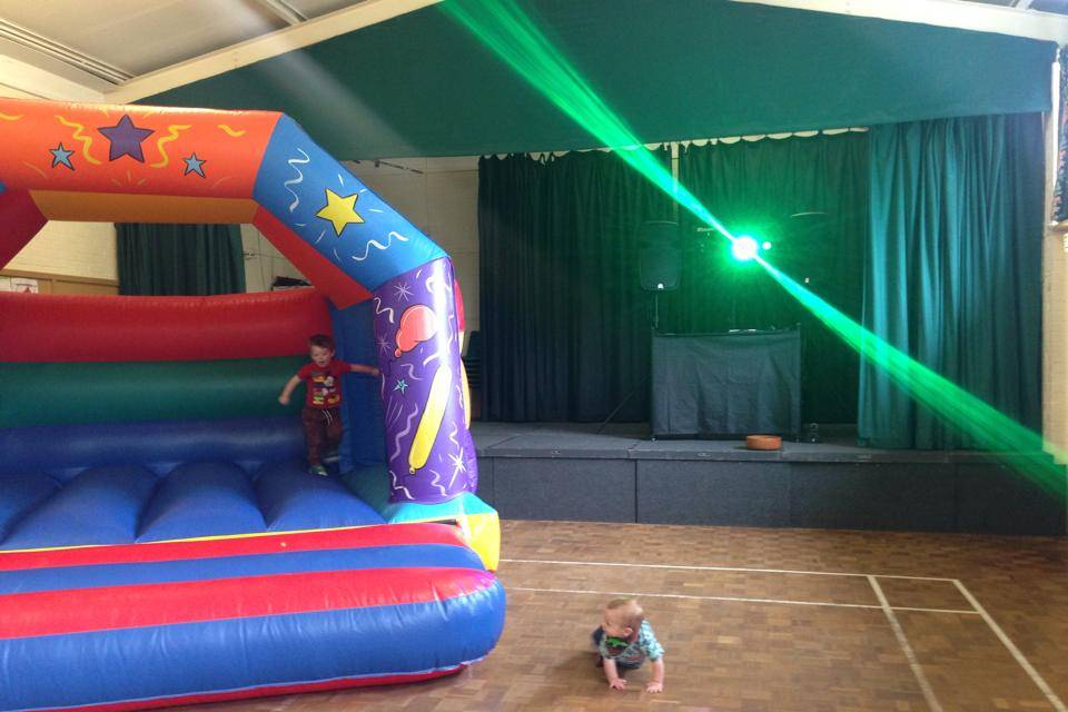 Bouncy castle and disco