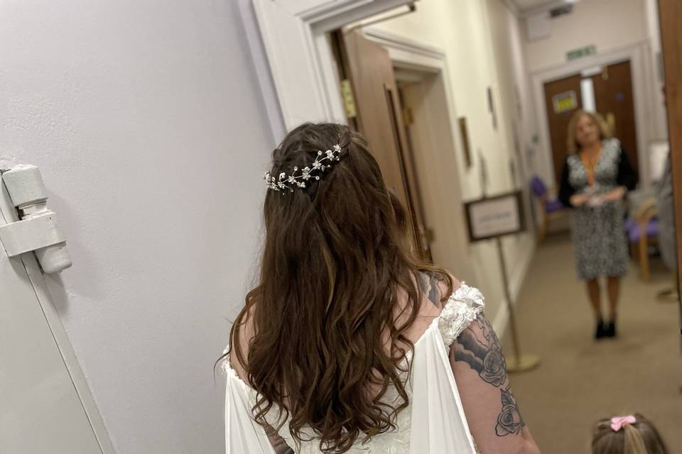 Brides hair