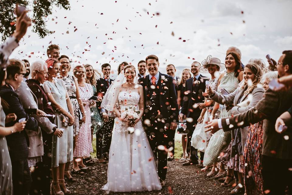 Just Married Confetti Moment