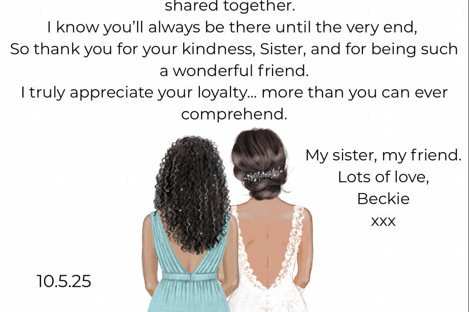 Sister, brother, mum cards