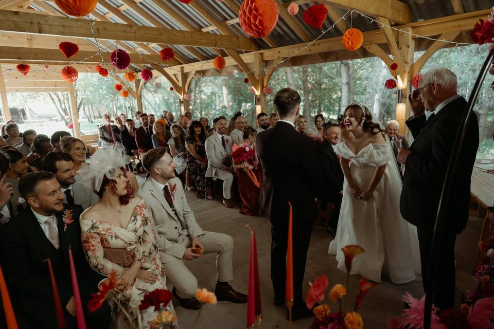 Colourful Barn Ceremony