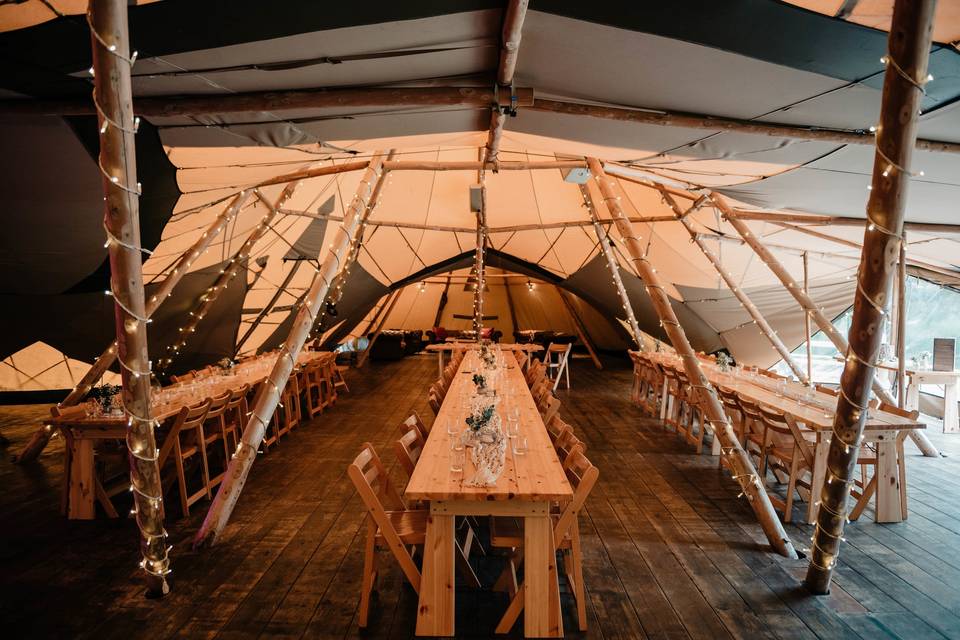 Inside the Tipis