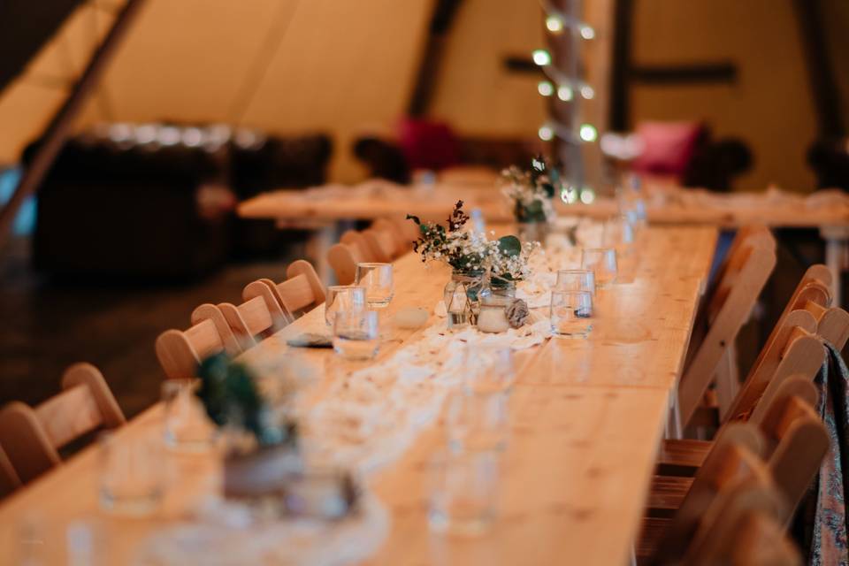 Inside the Tipis