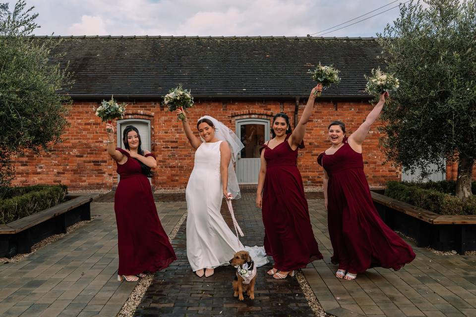 Winter bridesmaids