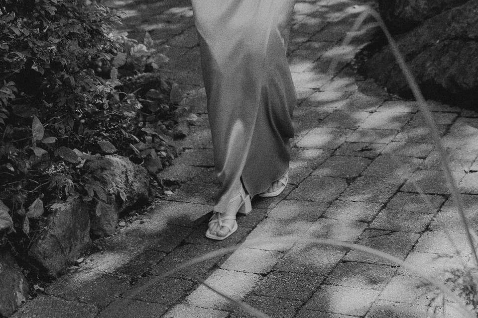 Draped satin dress