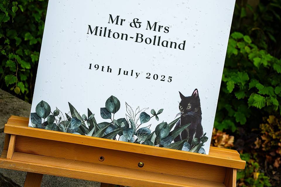 Custom designed welcome sign