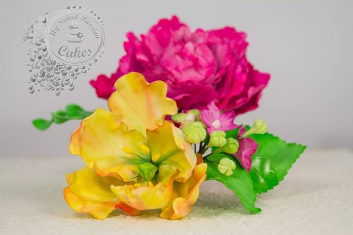 Hand crafted sugar flowers