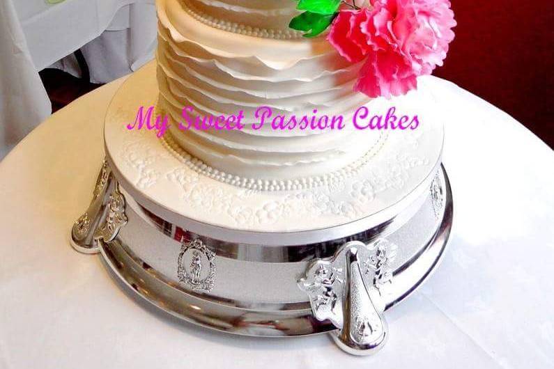 Peony wedding cake