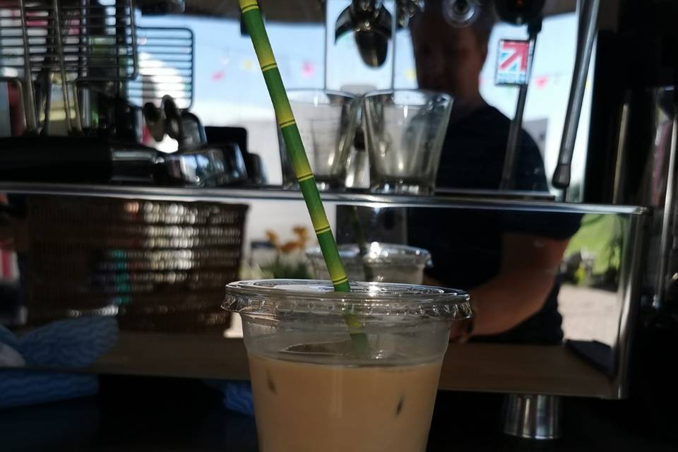 Iced latte on a scorching day