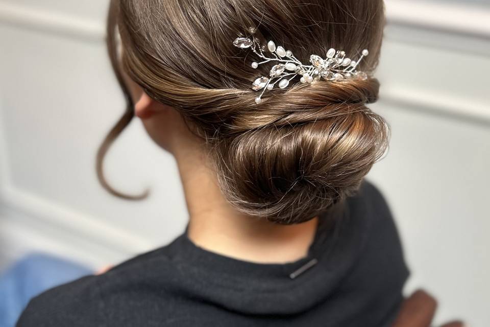 Bridesmaid low bun