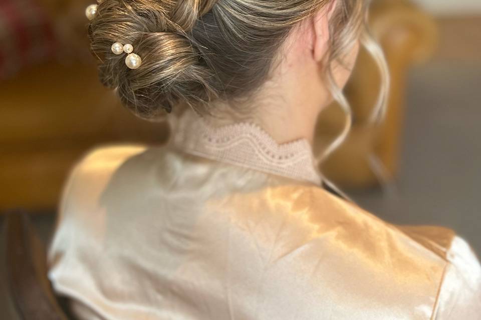 Bridesmaids up do