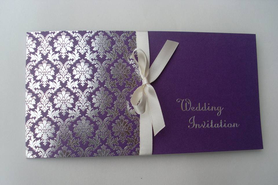 Purple Cheque Book Invitation