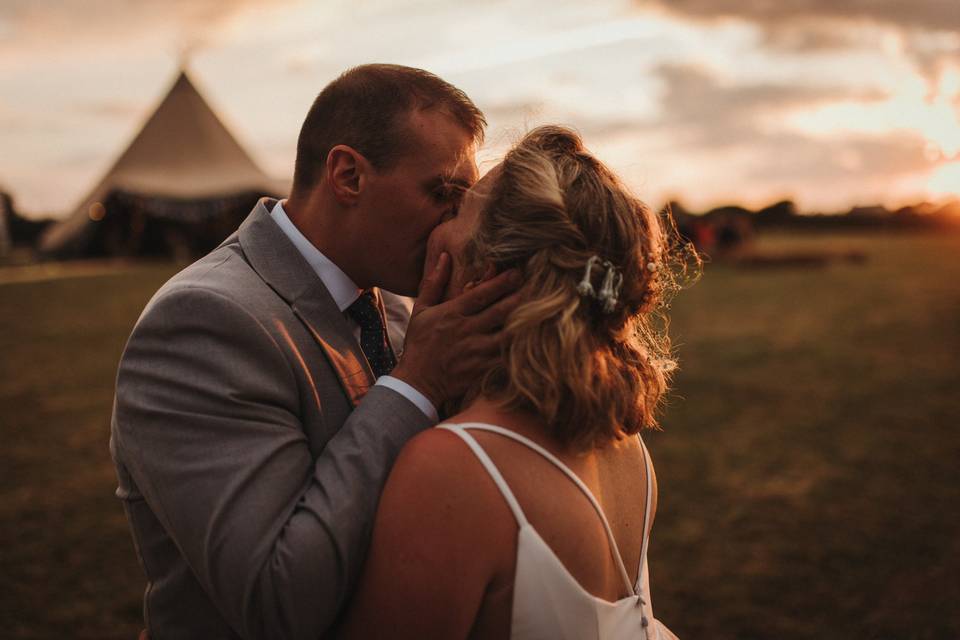 Wedding in cornwall boho