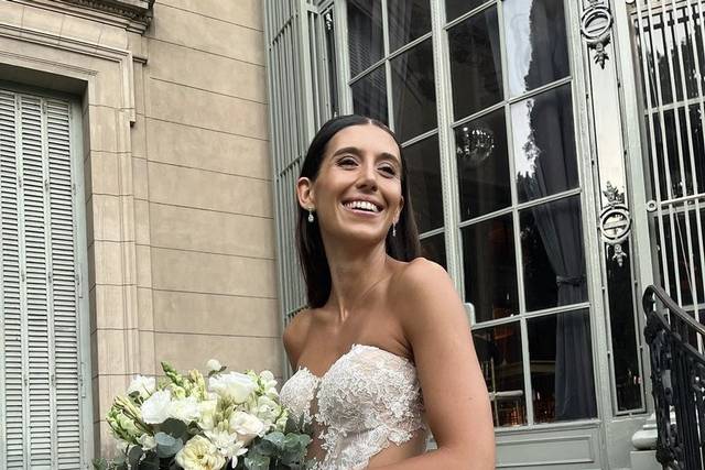 Holding bouquet