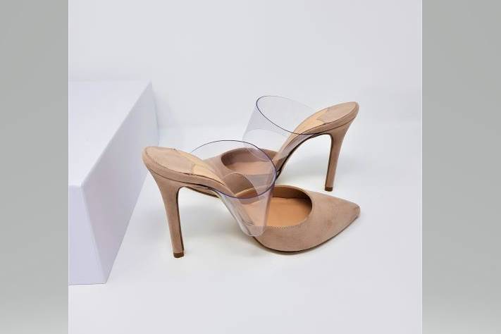 Glass Nude Slipper Mule