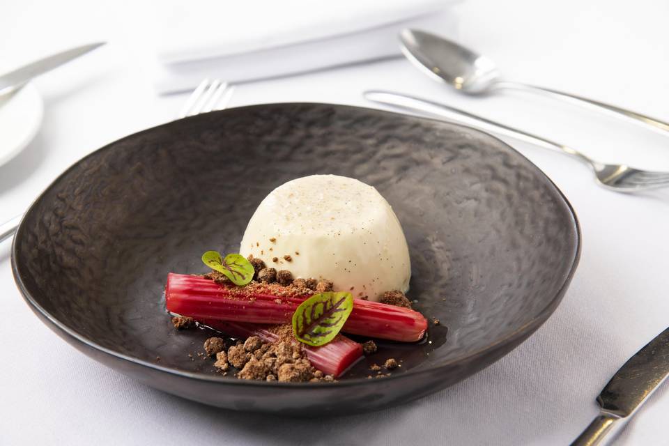 Panna Cotta and Rhubarb