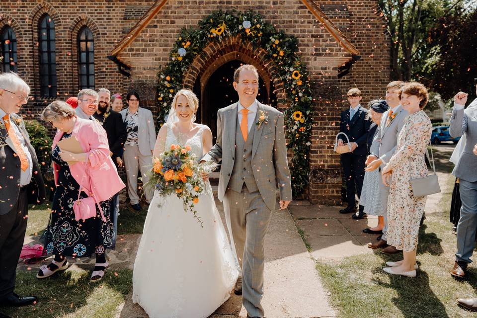 Church wedding confetti