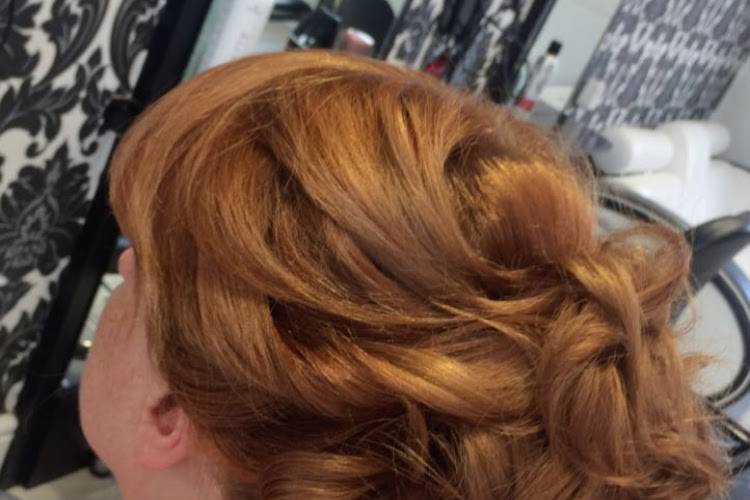 Falling curls updo