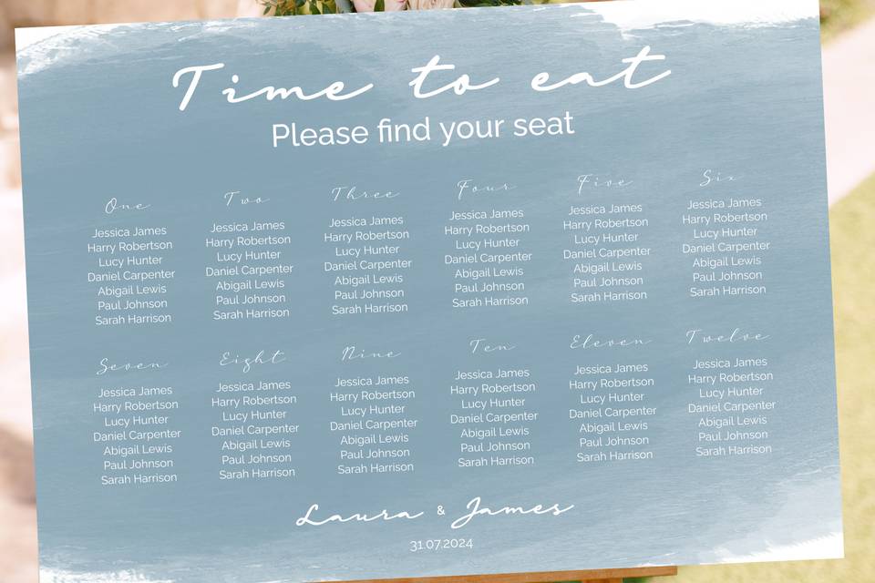 Dusty blue seating chart
