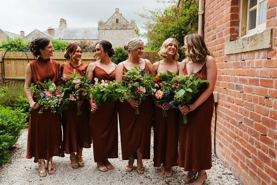 Bridesmaids bouquets Shortflat