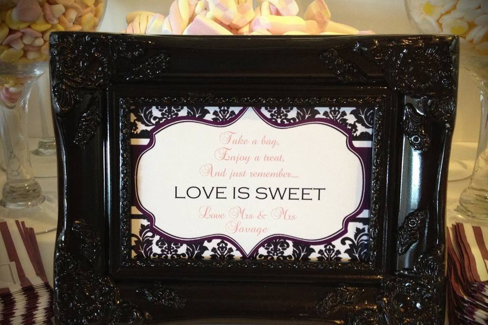 Wedding candy bar