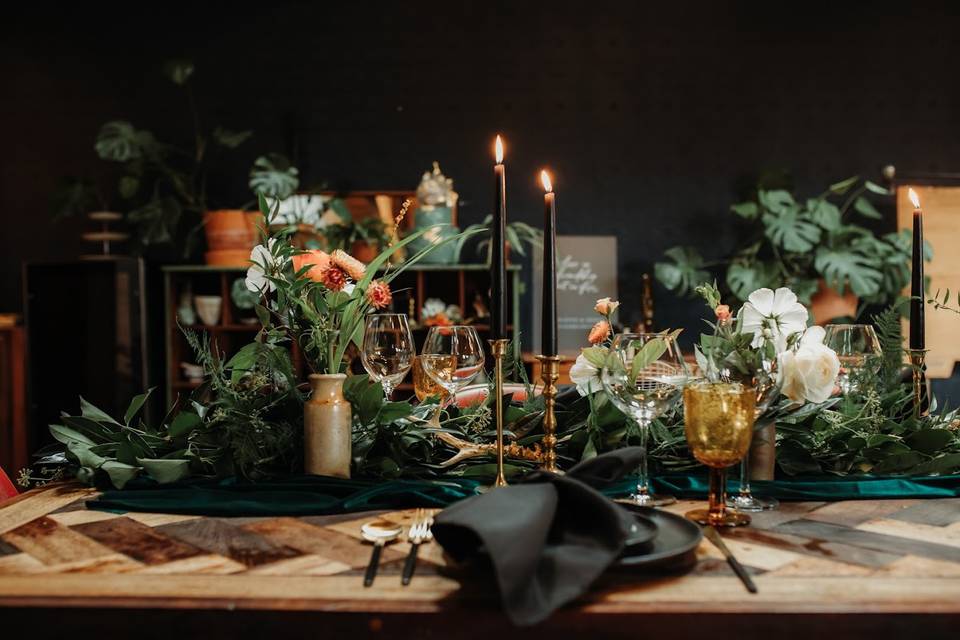 Moody tablescape