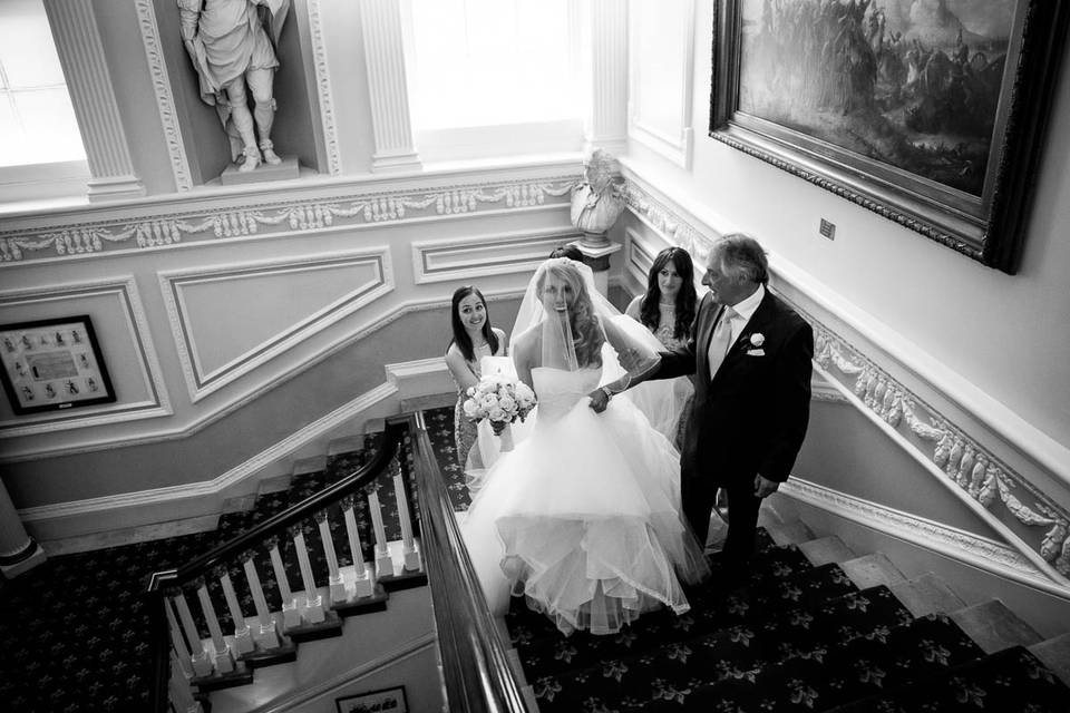 Elegant bride on our stairs