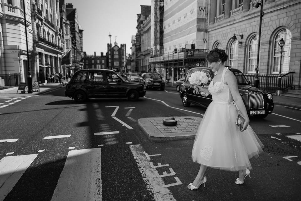 Bride in Piccadilly Circus