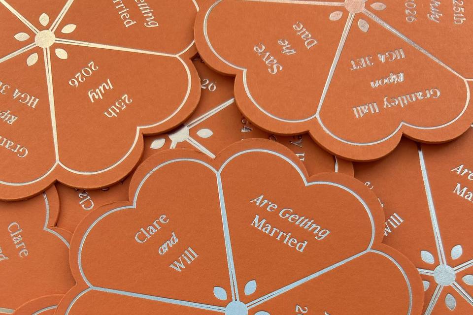 Bespoke wedding save the dates