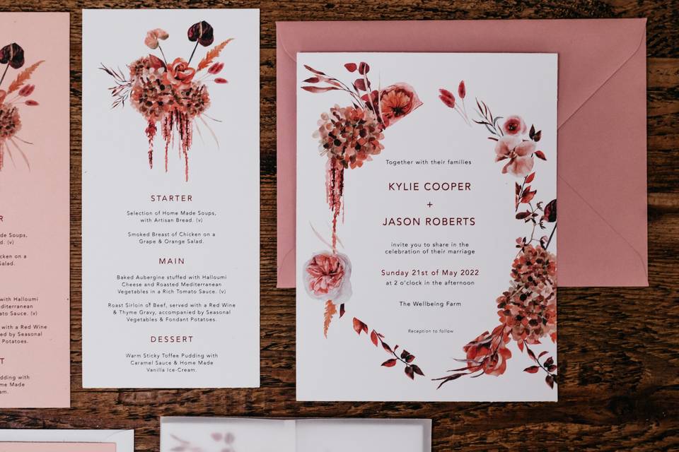 Scarlett Bouquet Invite